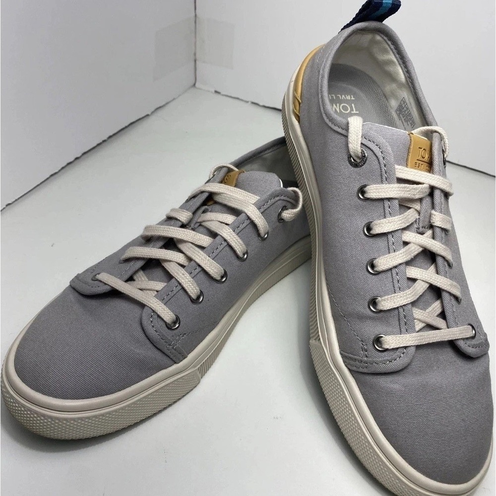 TOMS TRVL LITE Grey Canvas Low Top Sneakers Women 7 10014104